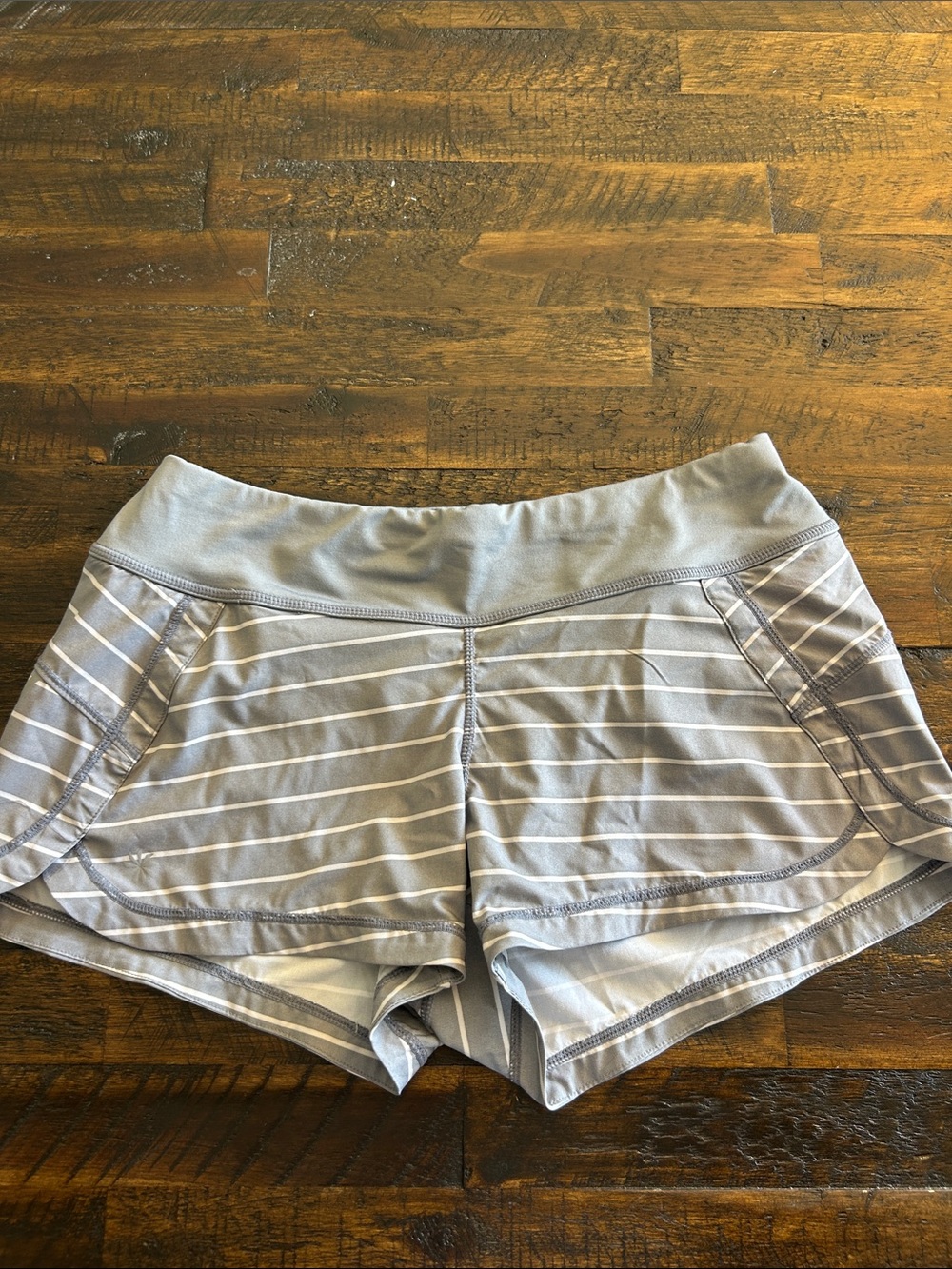 Women’s Athleta Light Gray Striped Shorts